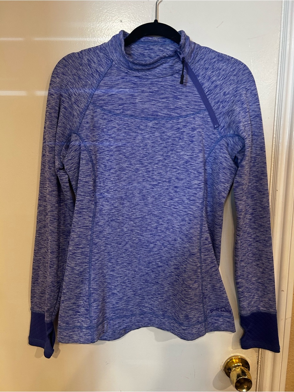 Eddie Bauer Heathered Purple-Blue Quarter-Zip Performance Pullover